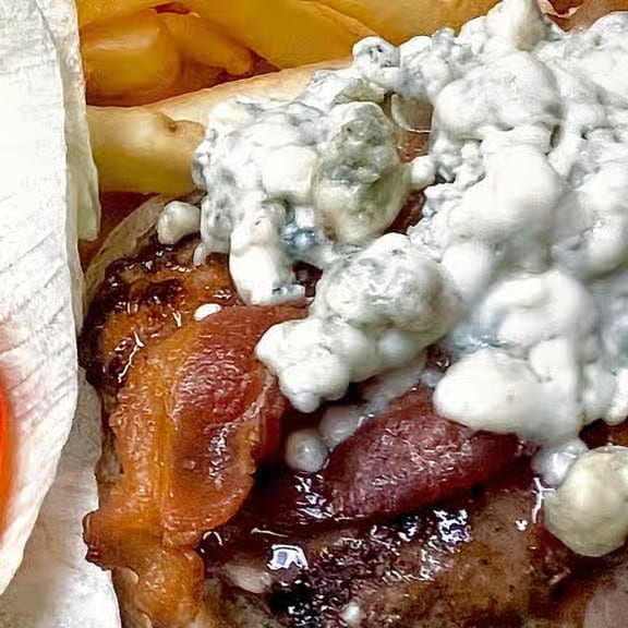 Big Bleu Cajun Burger.