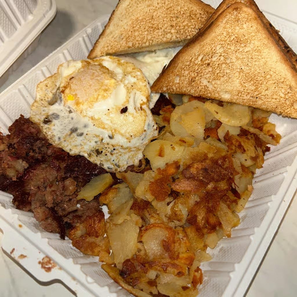 Corned Beef Hash & Eggs Skillet.
