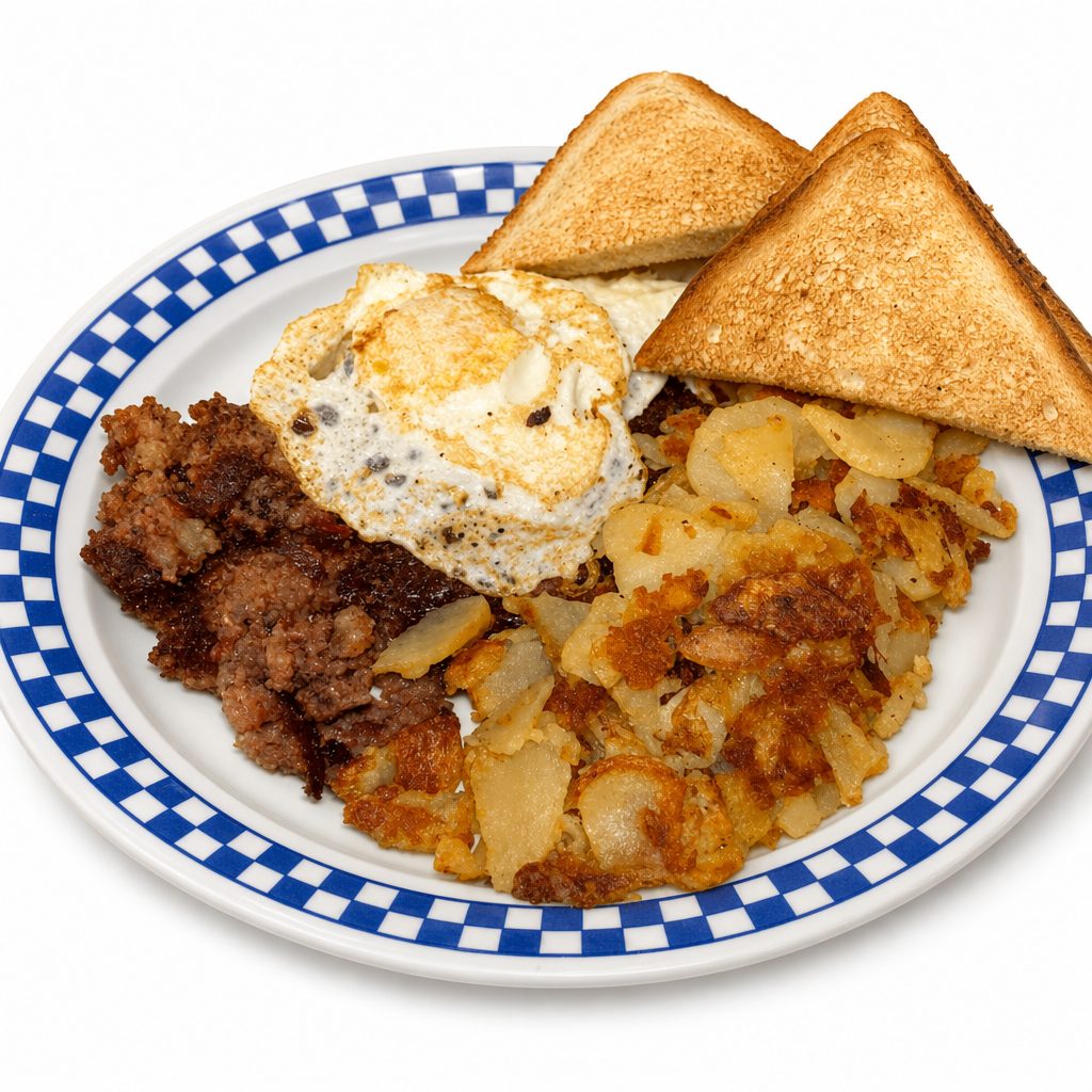 Corned Beef Hash & Eggs Skillet.