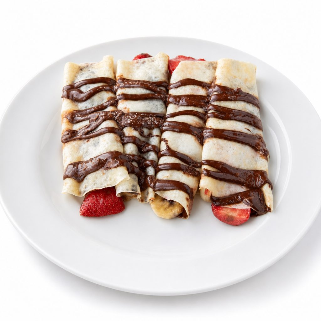 Strawberry & Nutella Crepes.