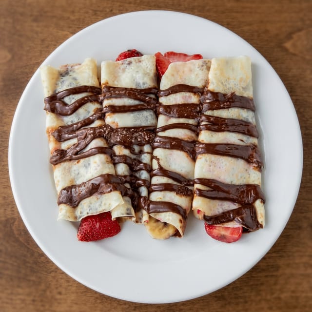 Strawberry & Nutella Crepes.